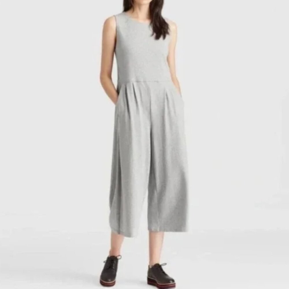 Eileen Fisher Heather Gray Jumpsuit L